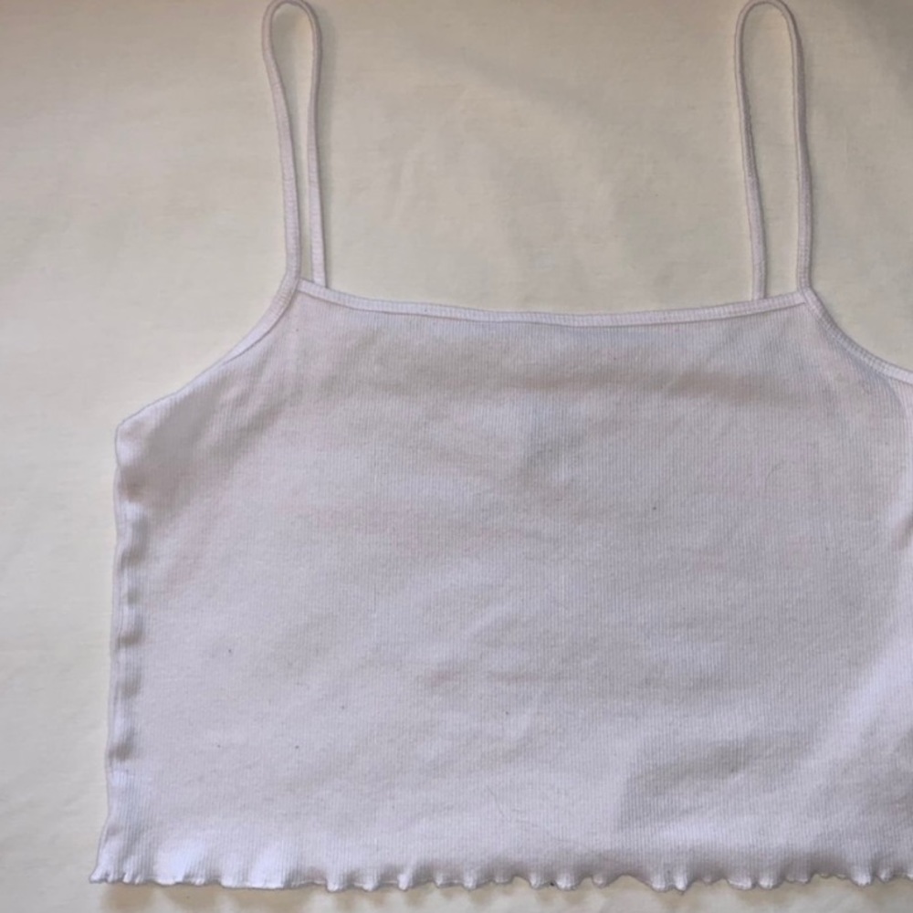 white ribbed crop top